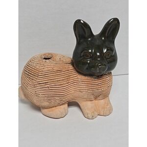 Vintage‎ Mexican Folk Art Handmade Terracotta Chia Pet Planter Dog/Rabbit/Cat